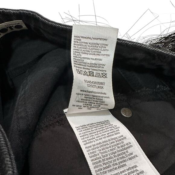 Topshop Black Tinsel Fringe Straight Leg Jeans - Picture 7 of 9